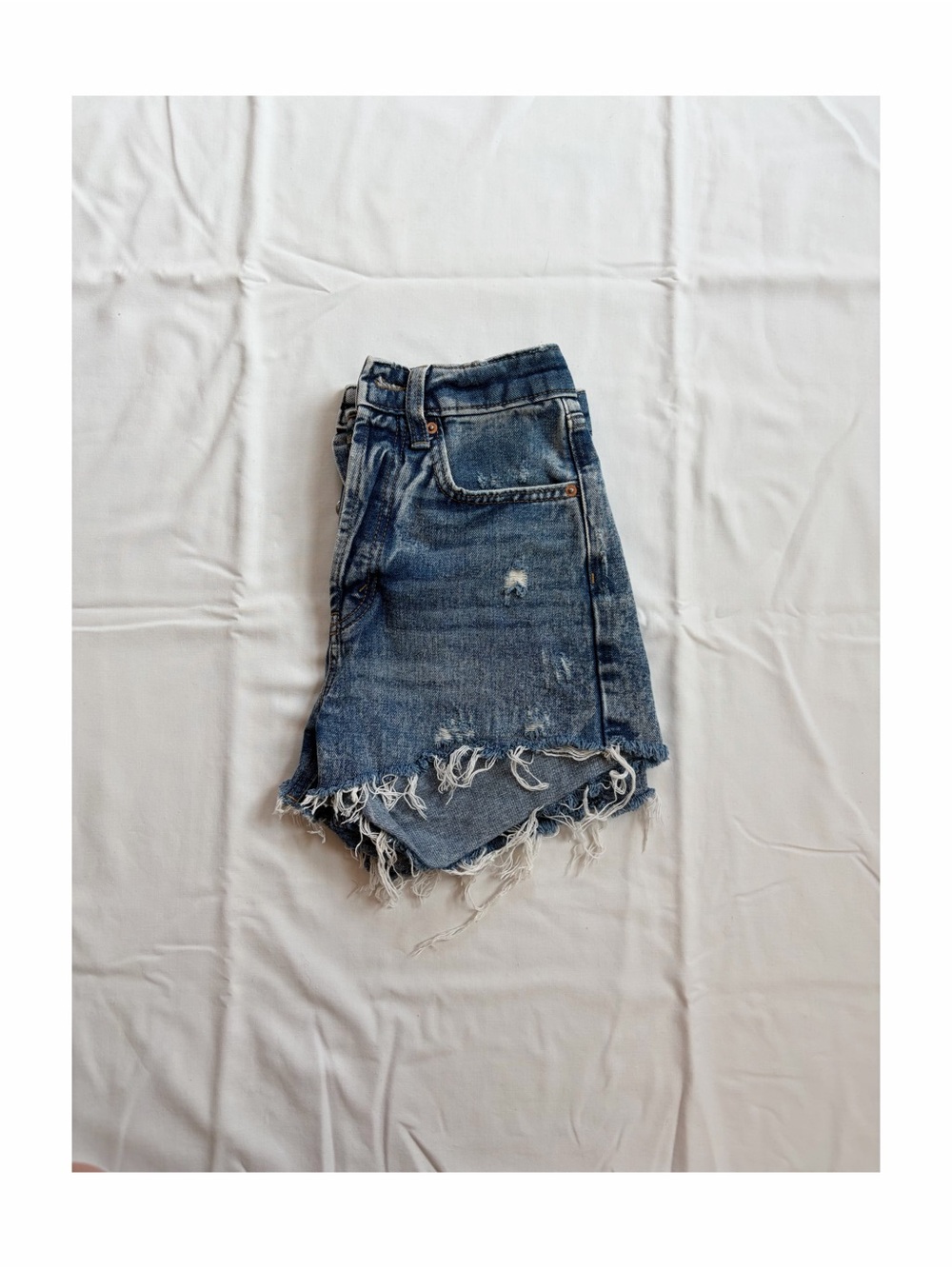 Distressed Denim Cutoff Shorts